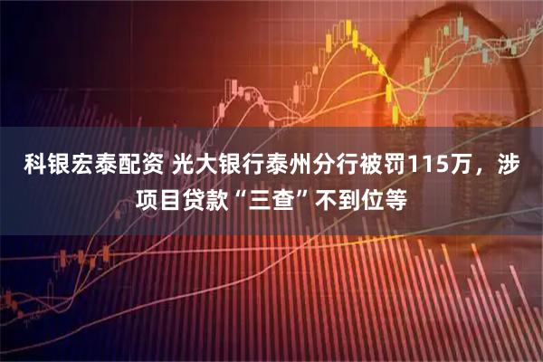 科银宏泰配资 光大银行泰州分行被罚115万，涉项目贷款“三查”不到位等